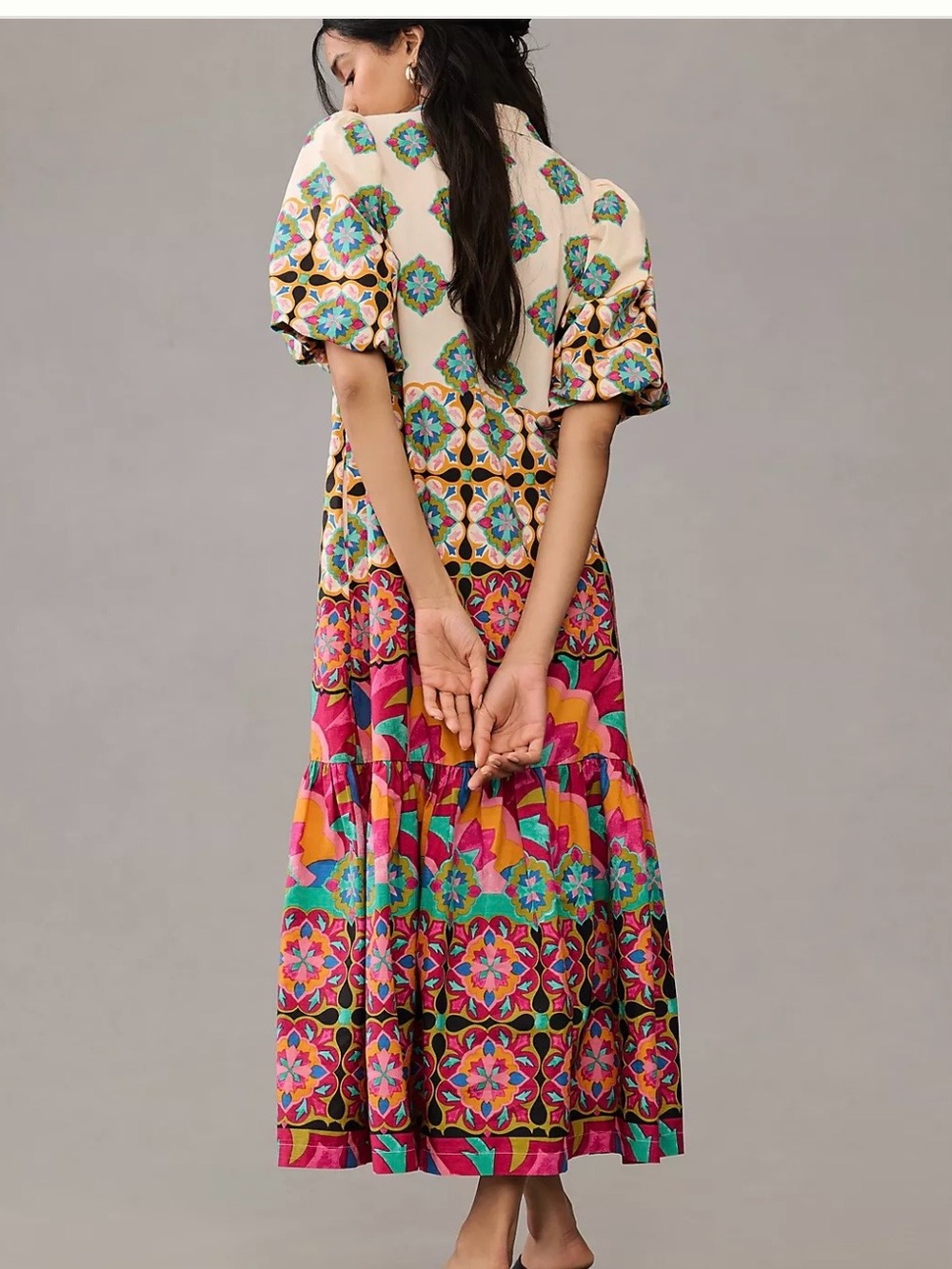 By Anthropologie Mixed Print Buttondown Maxi Dress - Picture 7 of 10